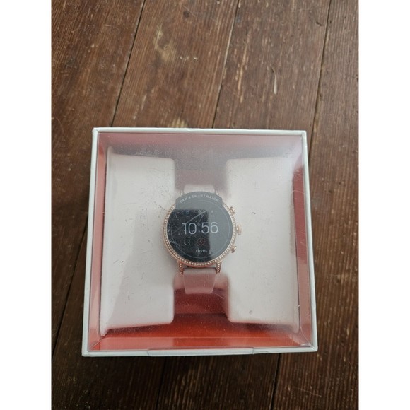 New- Fossil Q Venture HR Gen 4 Touchscreen Google Smartwatch GPS Rose Gold